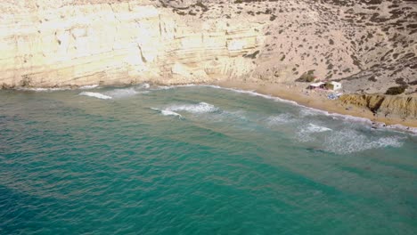 Red-Beach,-Matala-Greece,-on-the-Island-of-Crete