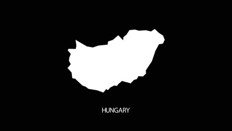 Digital-revealing-and-zooming-in-on-Hungary-Country-Map-Alpha-video-with-Country-Name-revealing-background-|-Hungary-country-Map-and-title-revealing-alpha-video-for-editing-template-conceptual