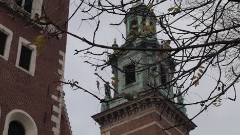 A-sad-sight-for-a-tower-in-Wawel-Royal-Castle-in-Krakow,-Poland