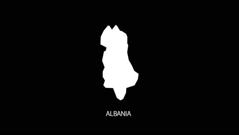 Digitales-Enthüllen-Und-Heranzoomen-Auf-Das-Alpha-Video-Der-Landeskarte-Von-Albanien-Mit-Dem-Hintergrund,-In-Dem-Der-Ländername-Enthüllt-Wird-|-Alpha-Video-Zur-Enthüllung-Der-Landeskarte-Und-Des-Titels-Von-Albanien-Zum-Bearbeiten-Einer-Konzeptionellen-Vorlage