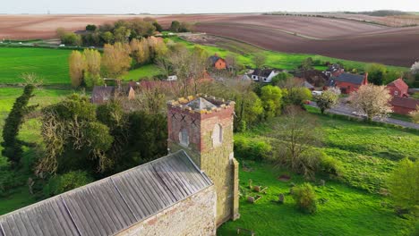 Aerial-drone-footage-of-a-small-Lincolnshire-village-called-Burwell-in-the-UK