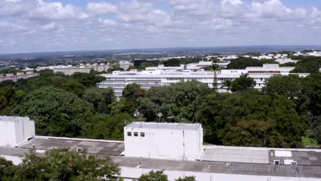 Flying-Over-Residential-Buildings-in-the-South-Wing-of-Asa-Sul,-Brasília,-Brazil,-Aerial