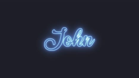 Un-Letrero-De-Neón-Parpadea-Con-Un-Tono-Azul-Pálido-Y-Muestra-El-Familiar-Nombre-En-Inglés-De-John.