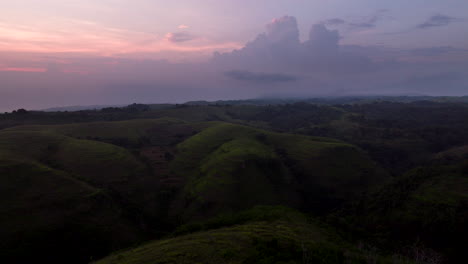 Nusa-Penida-hills-at-sunset,-Bali-in-Indonesia