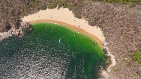 Organo-Bay,-nearly-pristine-on-Mexican-Pacific-coast,-in-Huatulco,-Oaxaca