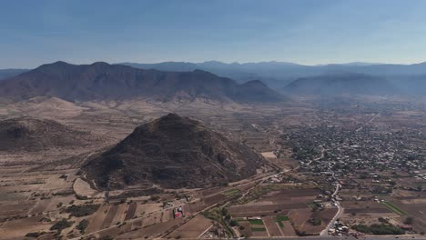 From-a-drone's-perspective,-explore-the-Central-Valleys-of-Oaxaca,-Mexico