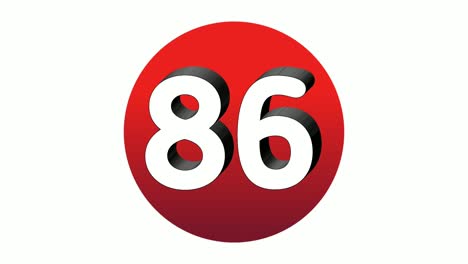 3D-Number-86-eighty-six-sign-symbol-animation-motion-graphics-icon-on-red-sphere-on-white-background,cartoon-video-number-for-video-elements