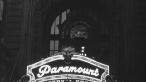 Traffic-and-Pedestrians-in-Front-of-the-Paramount-Theater-Building-NYC-in-1930s