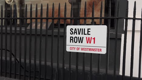 Close-up-of-Saville-Row-road-sign,-London,-Day