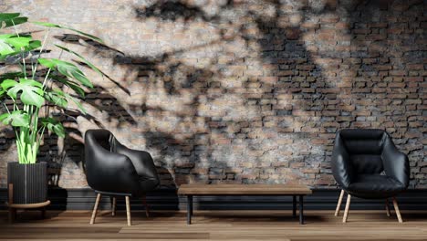 interior-design-modern-apartment-studio-living-room-with-two-sofa-couch-and-tree-plant-shade-palm-on-apartment-wall-animation-background-3d-rendering