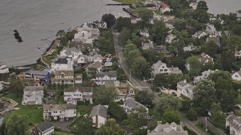 Stamford-Connecticut-Aerial-v9-birdseye-closeup-drone-flyover-charming-coastal-village-of-Old-Greenwich-neighborhood-capturing-waterfront-properties---Shot-with-Mavic-3-Pro-Cine---October-2023