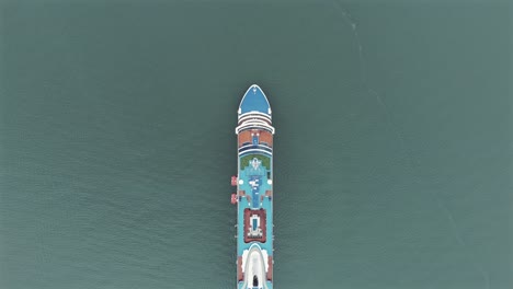 Top-view-of-cruise-ship-docked-in-calm-tide-of-Babitonga-Bay