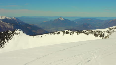 Zufällige-Skipiste-Der-Alpen-In-Frankreich-Tagsüber