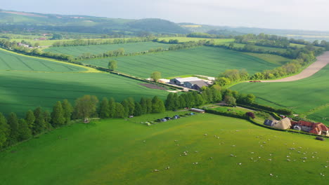 Aerial-Panning-over-Upper-Parsonage-farm-camping-Sunny-day-UK-4K