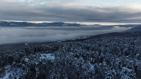 Montaña,-Nieve,-Bosque,-Ciudad,-En-Turquía