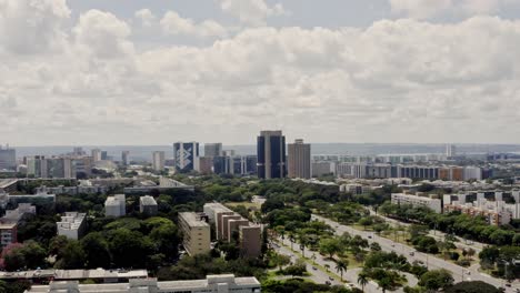 Cityscape,-government-buildings,-institutions,-towering-residential-blocks