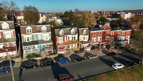 Urban-city-housing-in-USA-during-autumn-sunset