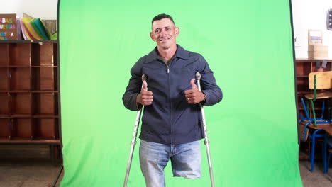 general-shot-of-man-with-crutches-smiling