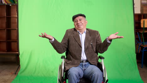 Allgemeine-Aufnahme-Eines-älteren-Mannes-Im-Rollstuhl