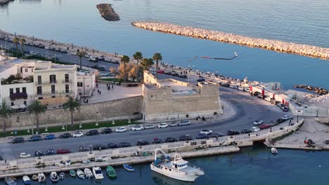 Aerial-View-of-the-Fortino-di-Sant'Antonio-in-Bari-at-Sunset