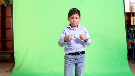 general-shot-of-child-with-green-background