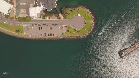 Flying-Above-Quivara-Basin-Point-And-Marina-In-Mission-Bay,-San-Diego,-California