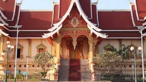 Templo-Antiguo-En-Vientiane,-La-Capital-De-Laos.