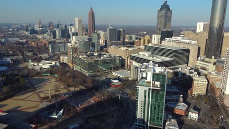 Aerial-of-city-and-buildings