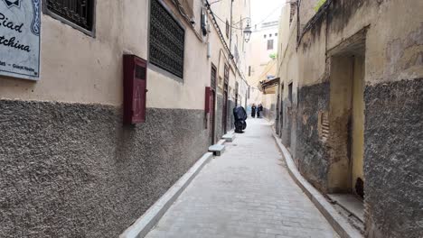 Fes-El-Bali-old-town-in-Morocco-narrow-authentic-street-in-North-Africa-arab-country