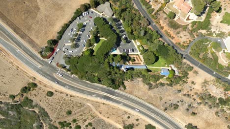 Drone-video-of-Wayfarers-Chapel-in-Palos-Verdes-California-on-a-bright-sunny-day