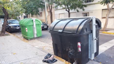 Separación-De-Papelera-En-La-Ciudad-De-Buenos-Aires-Argentina-Reciclar-Basura-Calle-Otoño