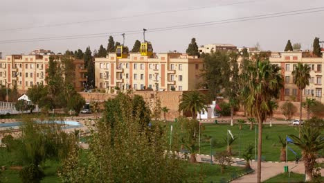 Cableway-over-the-Grand-Bassin-square-in-Tlemcen,-Algeria