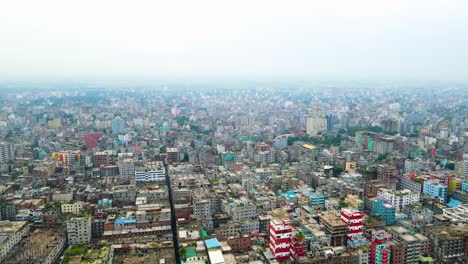 Vista-Aérea-Elevada-De-La-Ciudad-De-Dhaka,-Bangladesh