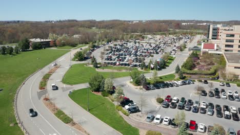 4k-aerial-drone-footage-of-the-Garnet-Health-medical-hospital-in-Hudson-Valley-Middletown-New-York