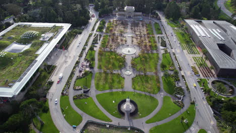 Aerial-View-of-Golden-Gate-Park-in-Winter-Season,-San-Francisco,-California-USA