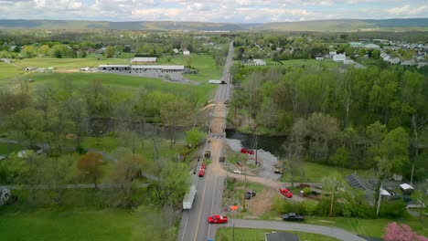 Aerial-drone-view-of-bridge-construction