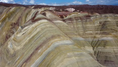 Nature-aerial-approaches-smooth-colourful-lines-on-mountain-slopes