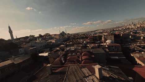 An-Aerial-View-Of-Istanbul-Neighbourhood---FPV-Drone