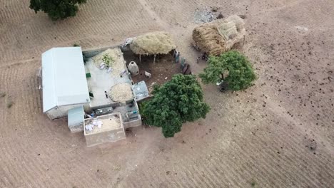 Nothern-Ghana,-Family-Cmpound-Aerial-vertical-view