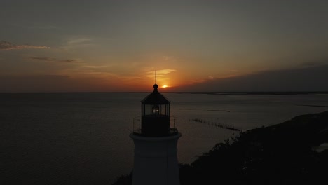 Aerial-sunset-view-near-St-Mark's-lighthouse