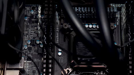 Closeup-Shot-Of-Socket-2011-Motherboard-With-Air-Cooler-And-Sockets