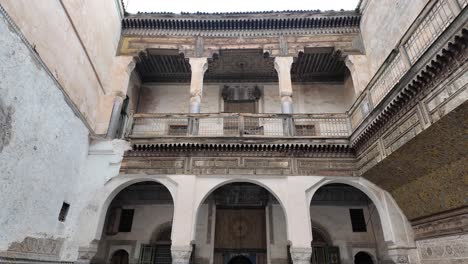 Riad-of-El-Glaoui-palace-in-Fes-Fez-Morocco-palace-walls-raining