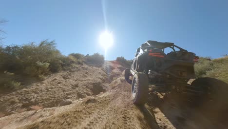 Aerial-FPV-ATV-Riding-Through-Desert-Landscape-Terrain-In-Arizona