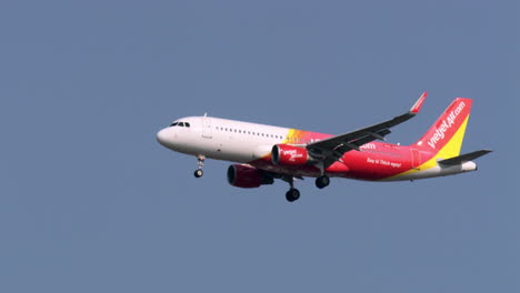 Flying-in-the-air-as-it-descends-from-Suvharnabhumi-International-Airport-located-in-Bangkok,-Thailand