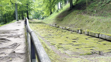 Toma-En-Movimiento-Que-Muestra-Las-Antiguas-Ruinas-Dacias-De-La-Ciudadela-De-Sarmizegetusa,-Rumania,-Que-Datan-De-La-época-Del-Imperio-Romano.