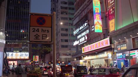 Static-shot-of-night-view-of-Langham-Place-in-Mong-Kok-District-of-Hong-Kong