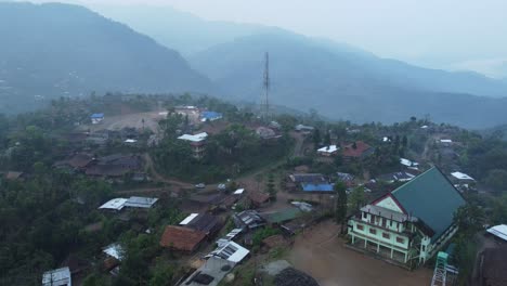 Drohnenvideoaufnahme-Der-Hügellandschaft-Von-Nagaland