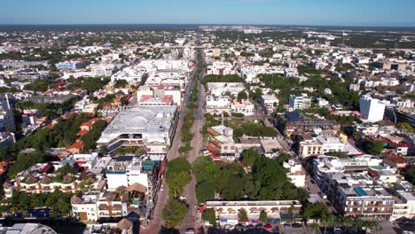 Aerial-View-of-Playa-Del-Carmen,-Mexico