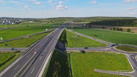 Flying-over-the-highway-with-a-drone