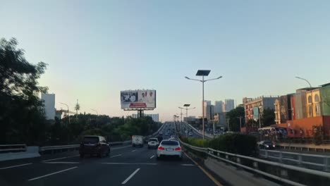 Highways-and-traffic-around-Jakarta,-Indonesia_slow-motion